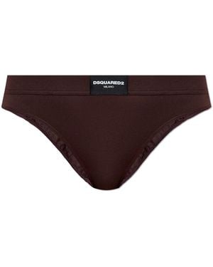 DSquared² Briefs With Logo - Brown