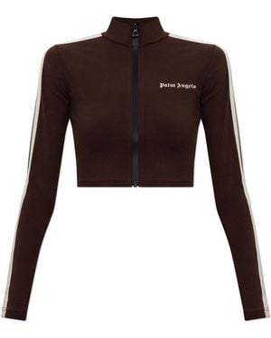 Palm Angels Leggings With Logo - Brown