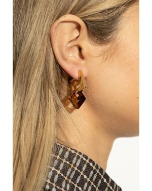 Fendi Logo-Shaped Earrings - Natural
