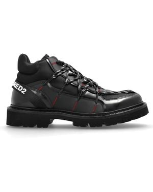 DSquared² Ankle Boots With Logo - Black