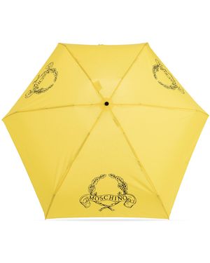 Moschino Small Foldable Umbrella With Logo - Yellow