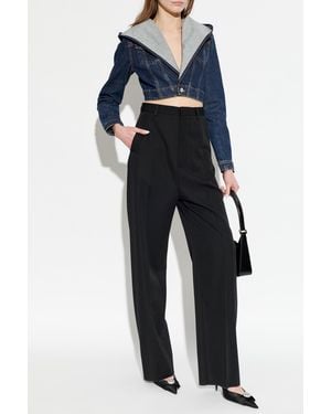 Alaïa Denim Jacket With Hood - Blue
