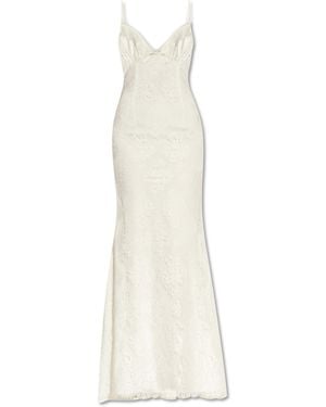 Self-Portrait Lace Dress With Straps - White