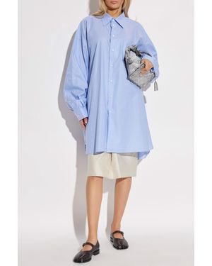 Maison Margiela Cotton Skirt With 'Vintage' Effect - Blue