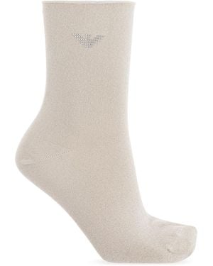 Emporio Armani Socks With Lurex Thread - White
