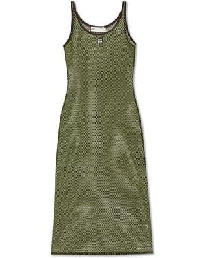 Tory Burch Transparent Dress With Spaghetti Straps - Green