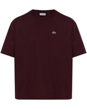 Lacoste T-Shirt With Logo Patch - Red