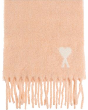 Ami Paris Wool Scarf - Pink