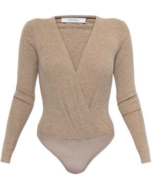 Max Mara 'Gelato' Cashmere Bodysuit - White