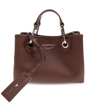 Emporio Armani Bag With Printed Logo - Brown