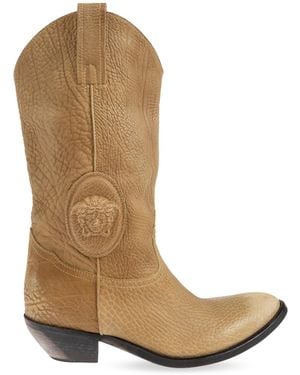 Versace Heeled Ankle Boots 'Houston' - Brown