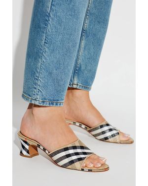 Burberry Heeled Mules - Blue