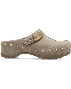 Scholl Suede Mules 'Pescura Phoebe' - Brown