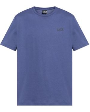 EA7 T-Shirt With Printed Logo - Blue