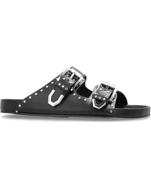 IRO Leather Slides Billie - Black
