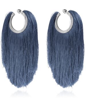 Alaïa Round Earrings With Tassels - Blue