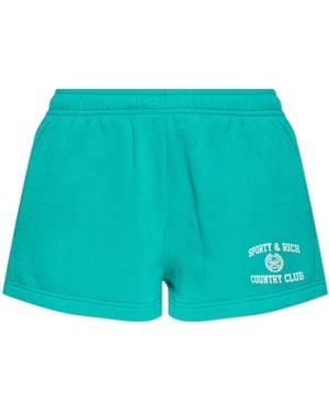 Sporty & Rich Logo Shorts - Blue