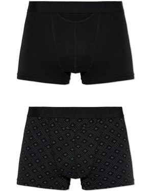 Hom Two-Pack Of "Neels #2" Boxer Briefs From The "Ho1" Collection - Black