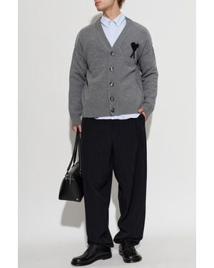 Ami Paris Striped Pattern Shirt - Gray
