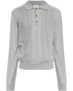 Versace Long-Sleeve Polo - Grey
