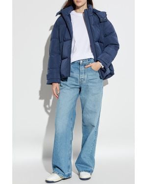 Emporio Armani Down Jacket With Detachable Hood - Blue