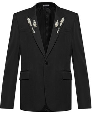 McQueen Blazer With Shimmering Appliqués - Black