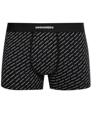 DSquared² Cotton Boxers With Monogram - Black