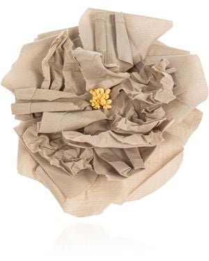 Dolce & Gabbana Brooch With Floral Motif - Natural