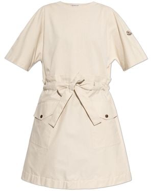 Moncler Dress With Pockets - Natural