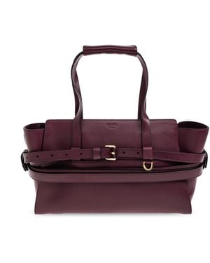 Moschino Leather Shoulder Bag - Purple