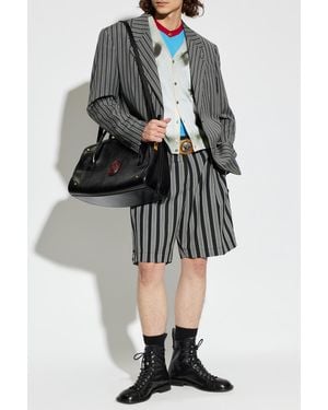 Versace Blazer With Striped Pattern - Gray