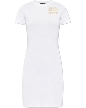 Versace Jeans Couture Dress With Printed Logo - White
