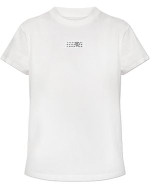 MM6 by Maison Margiela T-Shirt With Logo Patch - White