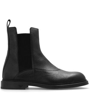 Emporio Armani Leather Chelsea Boots - Black