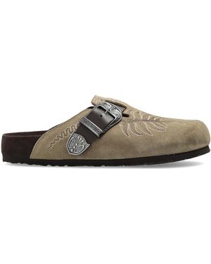 Etro X Birkenstock Suede Boston Sandals - Brown