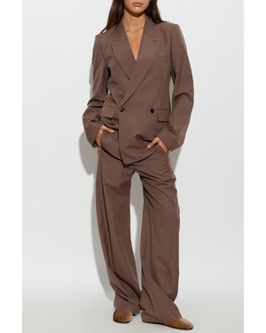 Lemaire Double-Breasted Blazer - Brown