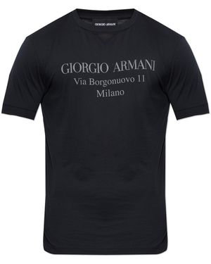Giorgio Armani T-Shirt With Print - Black