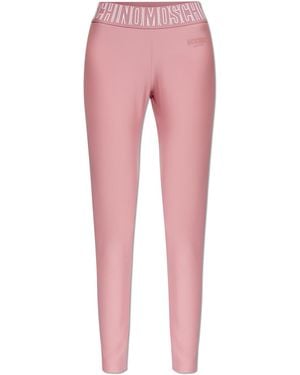 Moschino Leggings With Logo - Pink