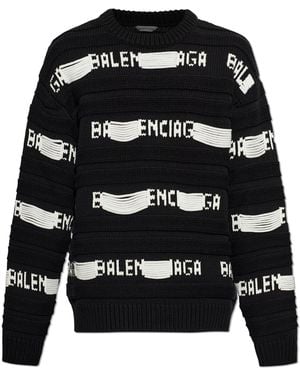 Balenciaga Embroidered Jumper - Black