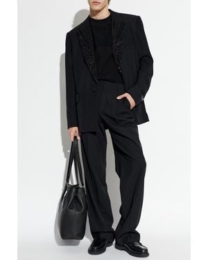 Balmain Wool Pants With Crease - Black