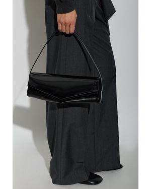 Jil Sander Leather Shoulder Bag 'Kante Flap' - Black
