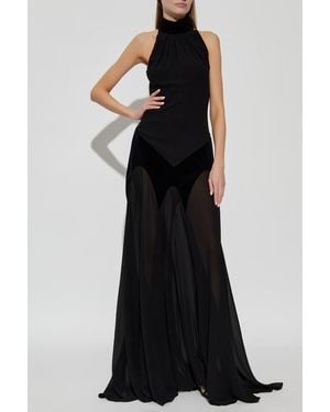 McQueen Dress Made Of Combined Fabrics - Black