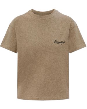 Fear Of God T-Shirt With Embroidered Logo - Natural