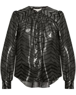 Isabel Marant 'Farali' Lurex Thread Top - Black