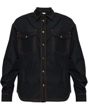 Versace Shirt With Contrasting Stitching - Black