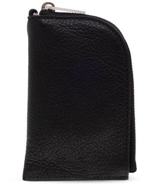 Rick Owens Leather Wallet With Keychain - Black