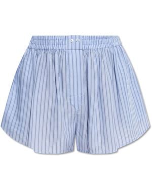 T By Alexander Wang Striped Pattern Shorts - Blue
