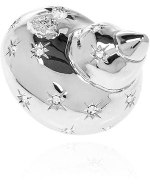 Versace Ring With Shell Motif - White