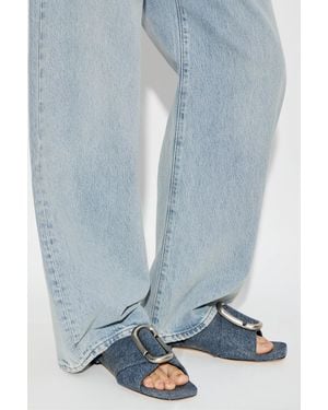 Marc Jacobs Denim Slides With An Applique - Blue
