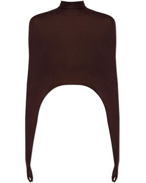 Alaïa Silk Top With Turtleneck - Brown